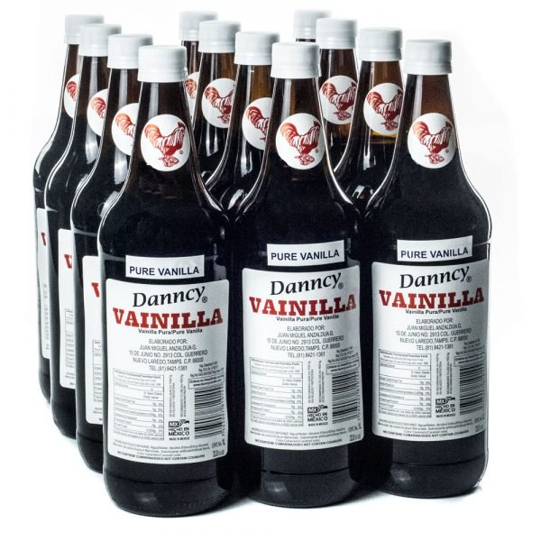 Caja de Vainilla Danncy Oscura 12 botellas de vidrio de 1 L (33.8 fl oz.)